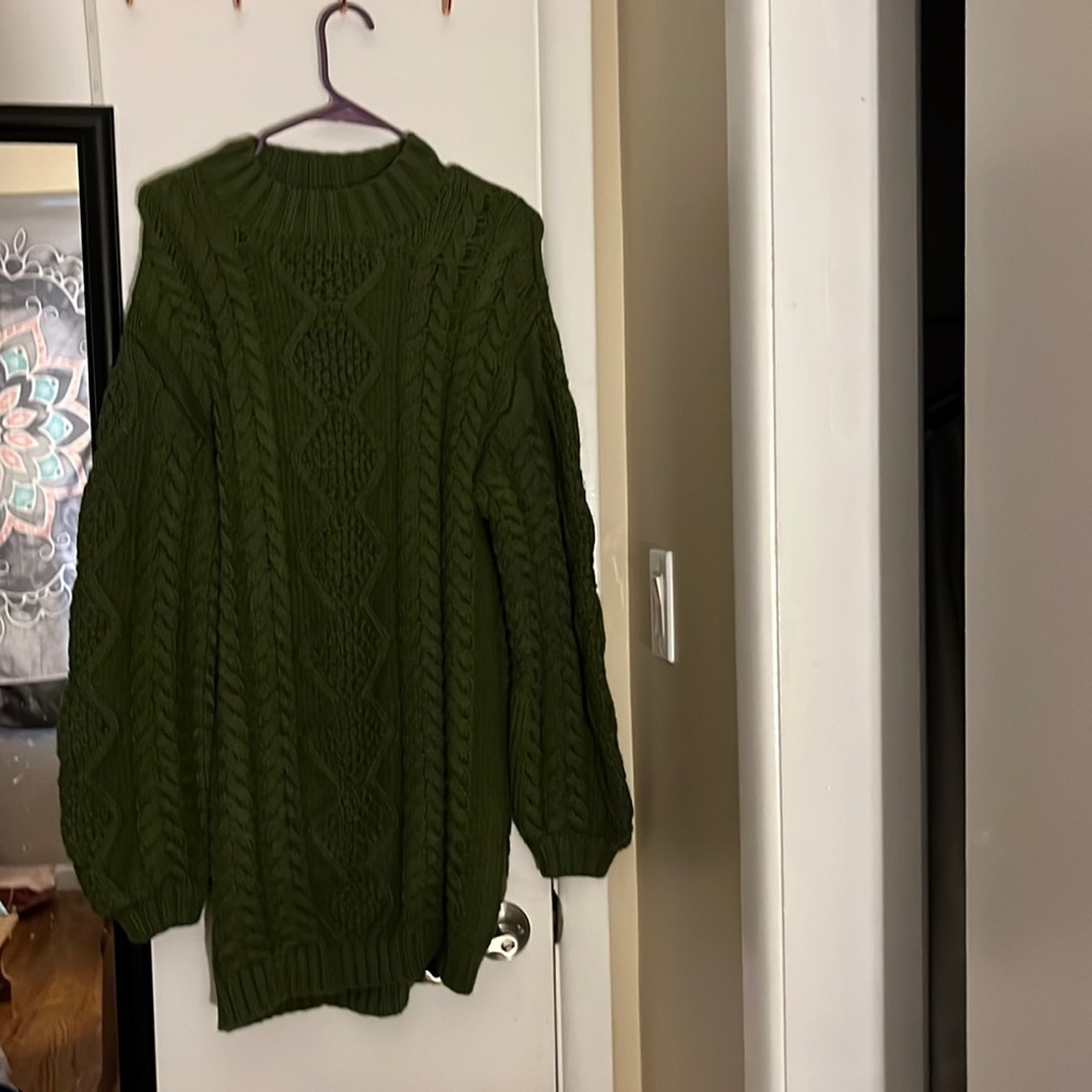 Green sweater dress